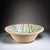 Large Spanish handmade and painted white and green glazed terracotta "Lebrillo" earthenware bowl in the style typical of...