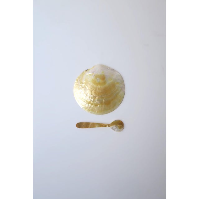Late 20th Century Caviar Mother of Pearl Dish and Spoon For Sale - Image 5 of 5