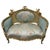 Blue French Green and Gold Boudoir Sofa in Silk For Sale - Image 8 of 8