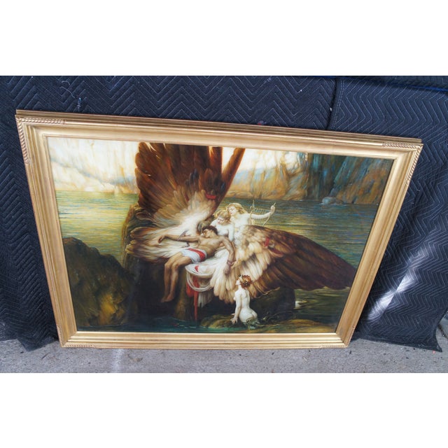 Mid 20th Century Lament for Icarus Greek Mythology Oil Painting After Herbert James Draper 65" For Sale - Image 9 of 13