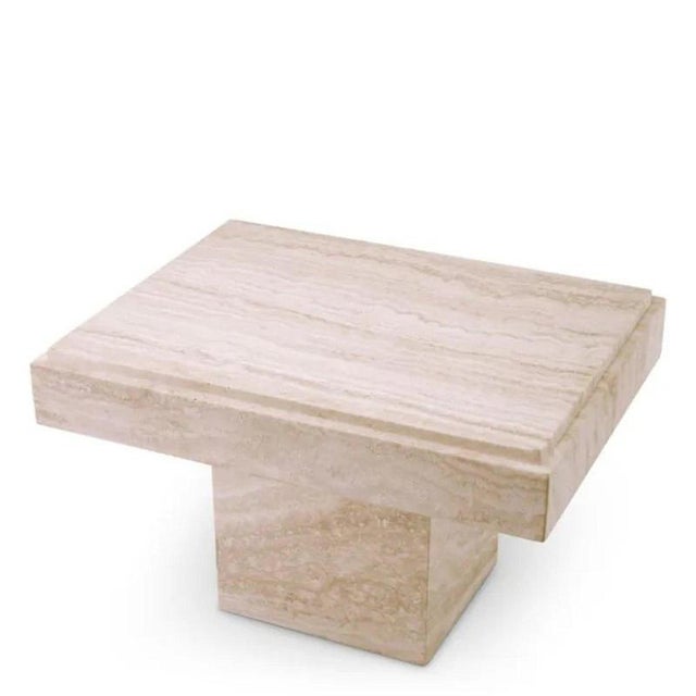Beige Travertine Coffee Table For Sale - Image 3 of 5