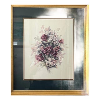 Late 20th Century Jan Anderson Signed Fine Art Print - Large Ornate Gilded Gold Frame - 29" x 33" For Sale