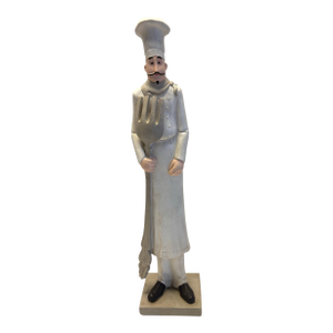 Late 20th Century French Country Chef Figurative Sculpture, Whimsical Kitchen Decor, 18”