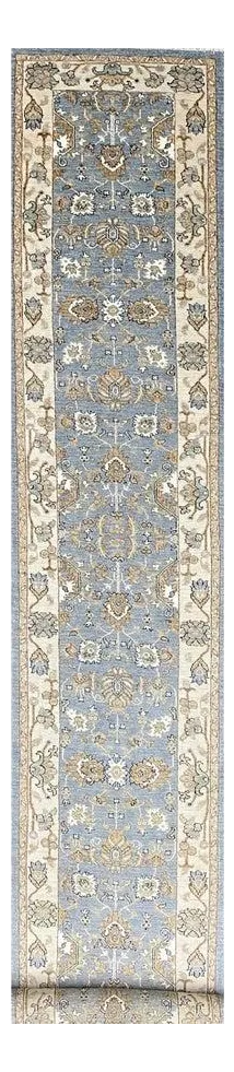 1990s Handwoven Pakistani Style Runner Rug 3x22