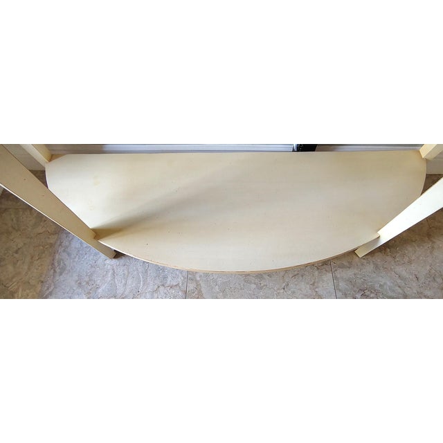 Gustavian (Swedish) Ethan Allen Gustavian Swedish Demilune Console Table For Sale - Image 3 of 17