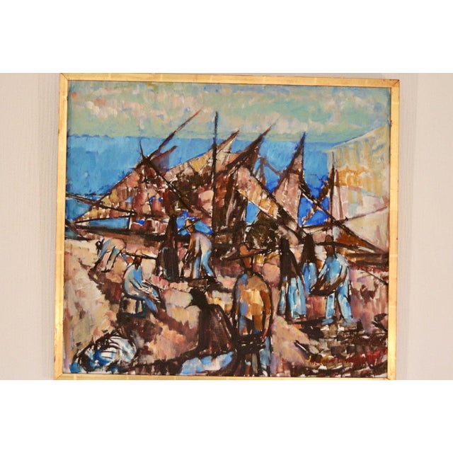 Lennart Andersson, Boats, 1959, Oil on Canvas, Framed For Sale - Image 6 of 18