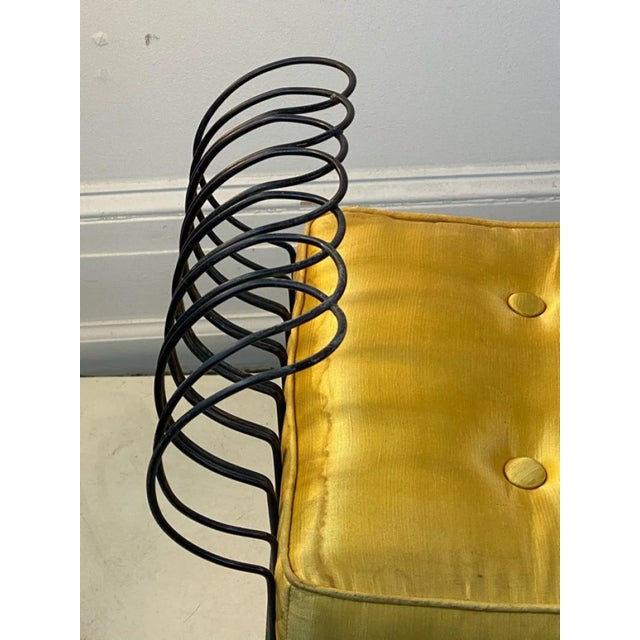 1950s Mid Century Black Wire Bench For Sale - Image 5 of 10