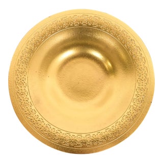 Tiffany Studios New York Bronze Doré Shallow Bowl or Plate With Decorative Border For Sale