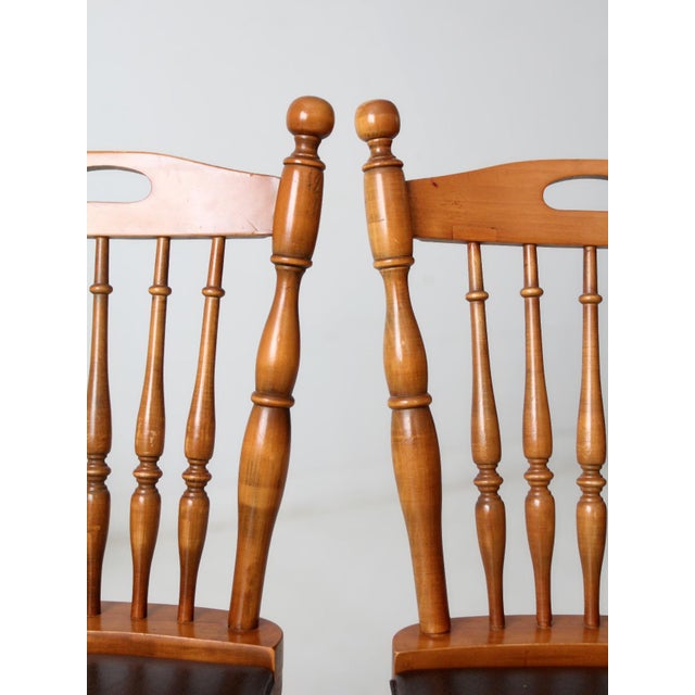 Vintage Spindle Back Dining Chairs Set of 4 For Sale - Image 17 of 18