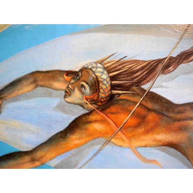 Blue Peter Kolin, Atlantis, Large Surrealist Oil Painting. Viennese Fantastic Realism, 1980 For Sale - Image 8 of 10