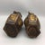 Chinese Pair of Chinese Gilt Bronze Hexagonal Vases With Phoenix & Peony Motif For Sale - Image 3 of 8