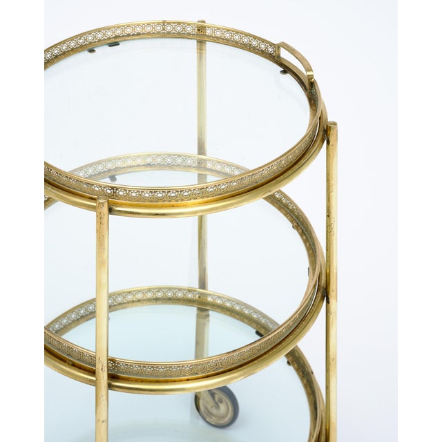 Art Deco Period, French Brass Bar Cart, Circa 1940 For Sale In Austin - Image 6 of 9