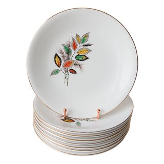 Vintage French Dinner Plates from Digoin Sarreguemines, 1950s, Set of 10 For Sale