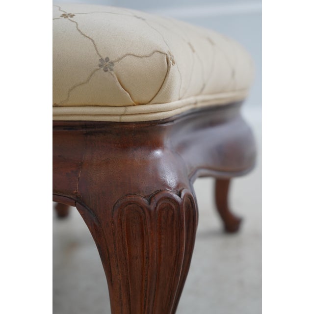 Thomasville Curved Queen Anne Style Chair & Ottoman For Sale - Image 16 of 18