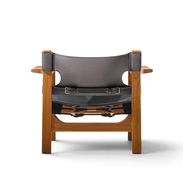 Børge Mogensen for Fredericia Mid Century Oak and Leather Spanish Chairs - Pair For Sale - Image 9 of 13