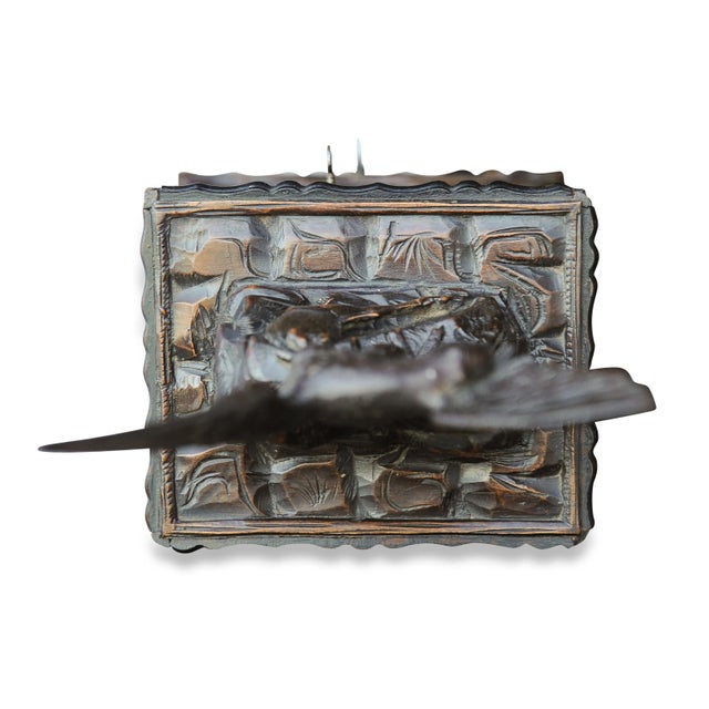 19th Century Black Forest Hand Carved Humidor For Sale - Image 6 of 9