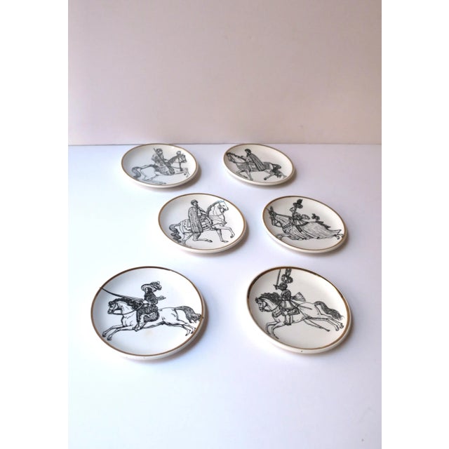 Mid 20th Century Horse Motif Piero Fornasetti Italian Cocktail Drinks Coasters or Wall Art, Set of 6 For Sale - Image 5 of 12