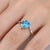 Contemporary Minimalist Swiss Blue Topaz Heart Shape Stacking Ring in 925 Sterling Silver Us 7 For Sale - Image 3 of 5