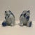 Charming pair of vintage Foo Dogs in blue and white. Foo Dogs are guardian lion-like figures which originated in China and...