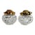 Early 20th Century Art Nouveau Cut Crystal & Gilt Copper Dresser Jars, Pair For Sale