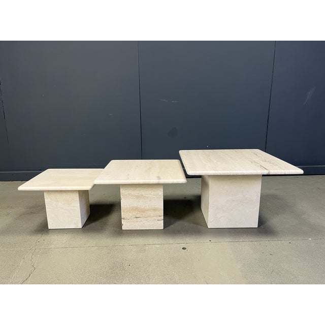 Vintage Travertine Nesting Tables, 1970s, Set of 3 For Sale - Image 10 of 10