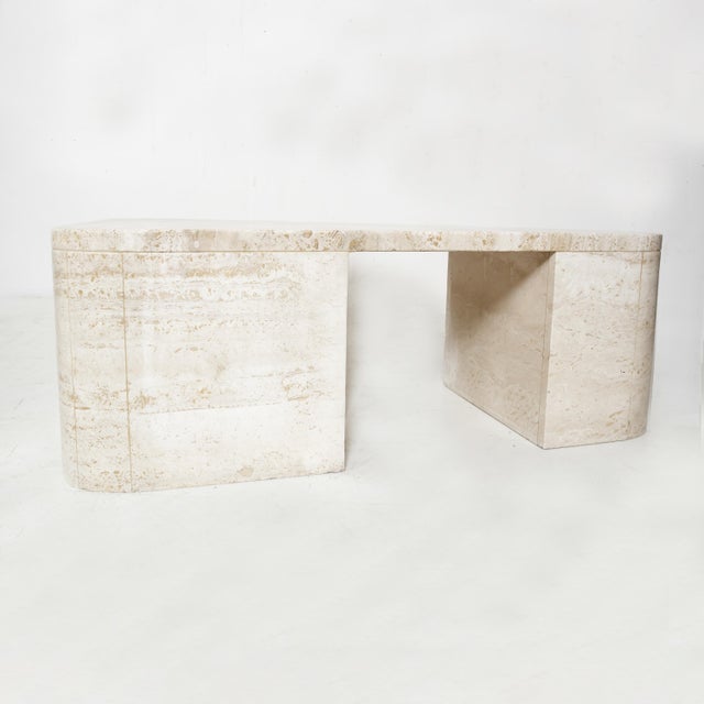 Triangular Travertine Table, 1970s For Sale - Image 12 of 18