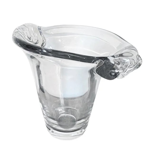 Large Clear Glass Vase from Daum, France, 1960s For Sale - Image 4 of 6