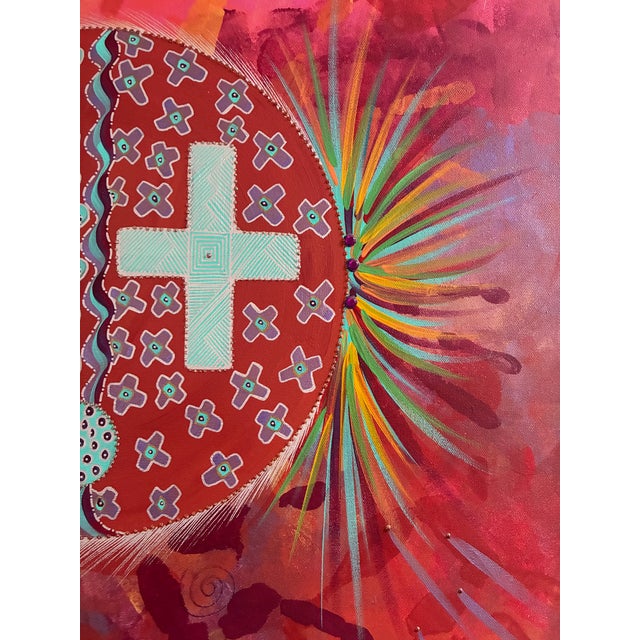 Michelle Tsosie Sisneros Original Painting Large 48x36 Signed Southwestern Art For Sale - Image 16 of 18