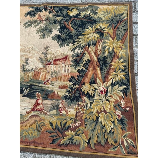 Beautiful vintage French Aubusson style tapestry with a nice design of Lauragais Landscape. Bring a little reminder of...