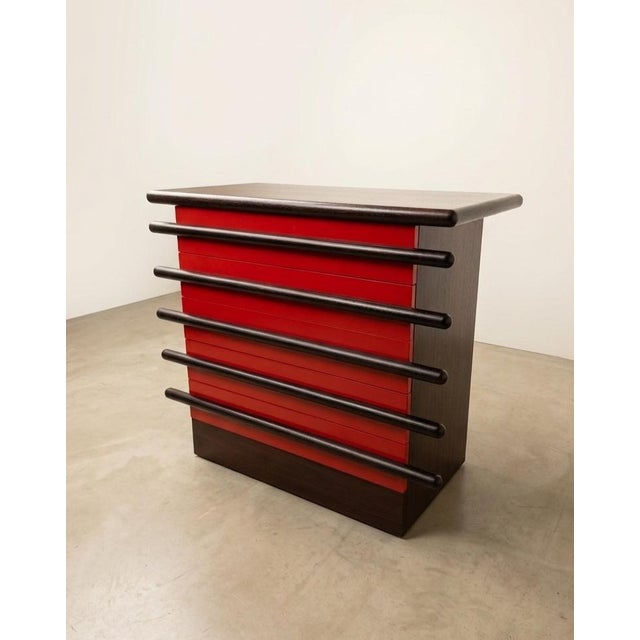 The Bastonio chest of drawers was designed by Ettore Sottsass for Poltronova in the early 1960s, during a crucial period...