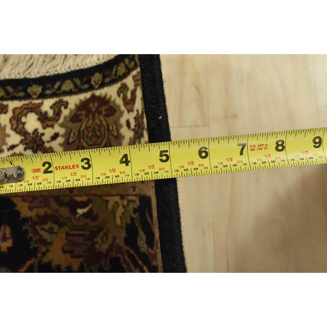 Agra Runner 3’11” X 11’7” Black Wool Traditional Hand-Knotted Oriental Rug For Sale - Image 12 of 14