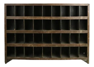 Wooden Shelving with 36 Storage Compartments