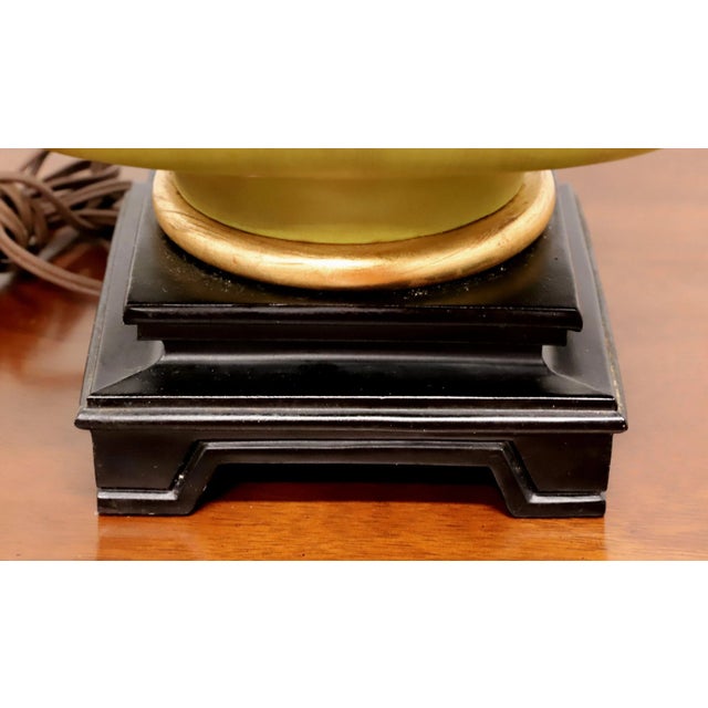 Metal 1960's Asian Inspired Green Tree of Life Table Lamp For Sale - Image 7 of 10