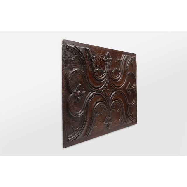 16th Century Gothic Hand-Crafted Panel in Oak, Belgium For Sale - Image 4 of 12