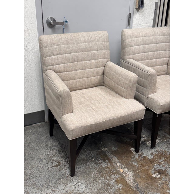 Hickory White Channel Tufted Lounge Armchairs, Pair For Sale - Image 11 of 12