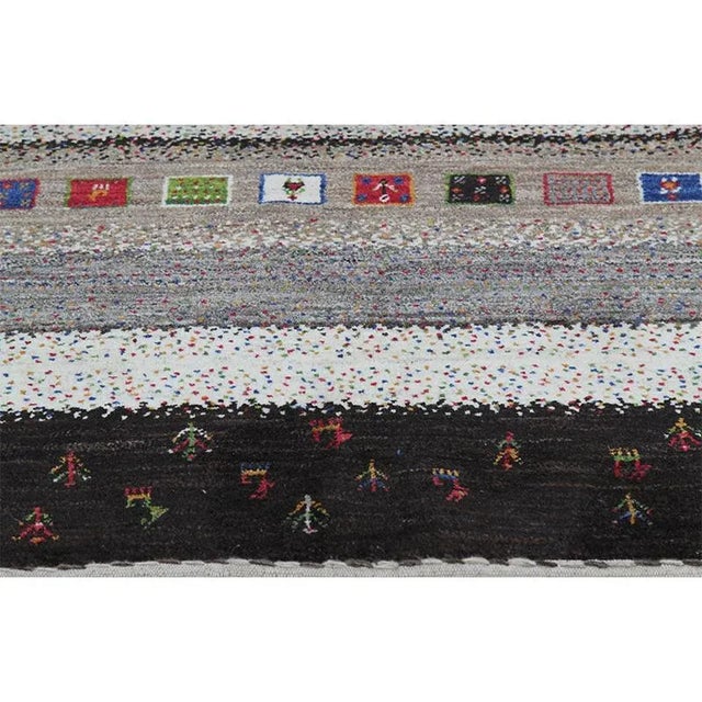 Handwoven Traditional Persian Gabbeh Tribal Rug 5'9" X 7'10" For Sale - Image 4 of 10