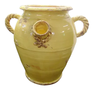 Italian Style Terra Cotta Drippy Glaze Jug Form Vase