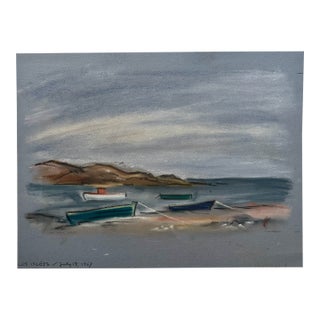 Title: Henry Emil Salloch Original Pastel on Paper Les Islets, 1957. For Sale