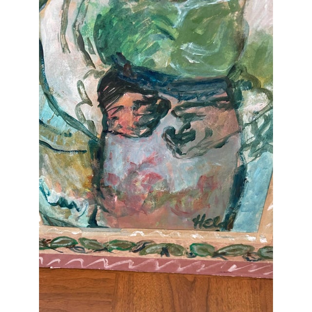 Margaret Held (1933-2016) Abstract Acrylic on Wood Board Mixed Media “Waiting” For Sale - Image 10 of 12