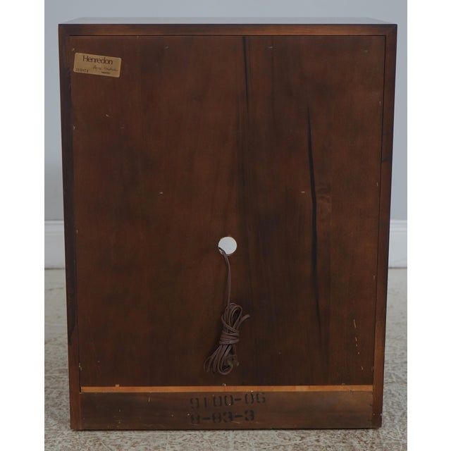 Pair of Henredon Oak Campaign Style Drop Front Nightstands For Sale - Image 16 of 18