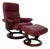 Set of Leather Atlantic Recliner and Ottoman in Red Genuine Leather from Stressless For Sale