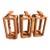 Vintage Mid Century Modern Handmade Wooden Candle Lantern Decoration - 3 pcs For Sale