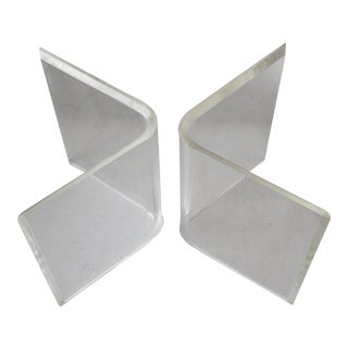 Vintage Modern V Shape Lucite Acrylic Coffee Table Base For Sale