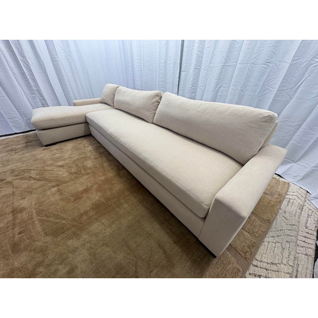 2020s Rh Restoration Hardware Maxwell Left-Arm Bench-Cushion Chaise Sectional (Classic Depth) For Sale - Image 5 of 18
