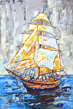 "Ship 6." Original Contemporary Painting