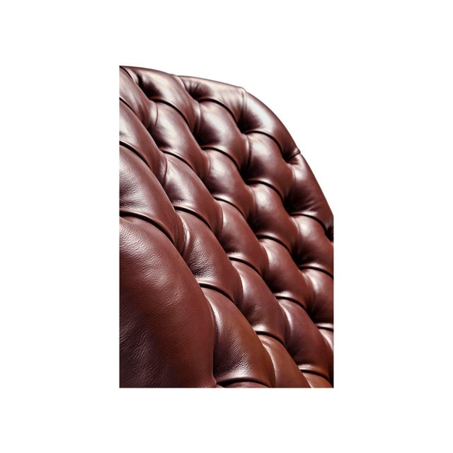 Tufted Red Leather Swivel Office Chair For Sale In Greensboro - Image 6 of 10