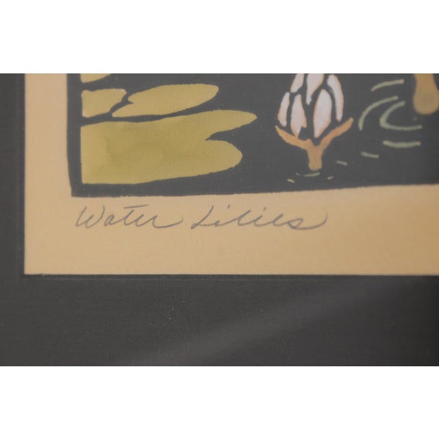 Wood Kathleen West Mission Oak Waterlilies Framed Print For Sale - Image 7 of 13
