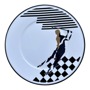 Vintage Mikasa Maxima Golf Pattern 12" Service Plate / Charger - Cak 39 Modernist Design