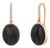 Bold 14k Yellow Gold Black Onyx 20 Carat Diamond Hoop Dangle 1.5 Inch Earrings, A Pair For Sale