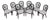 Set of 8 Spiral Web Back Dining Chairs For Sale